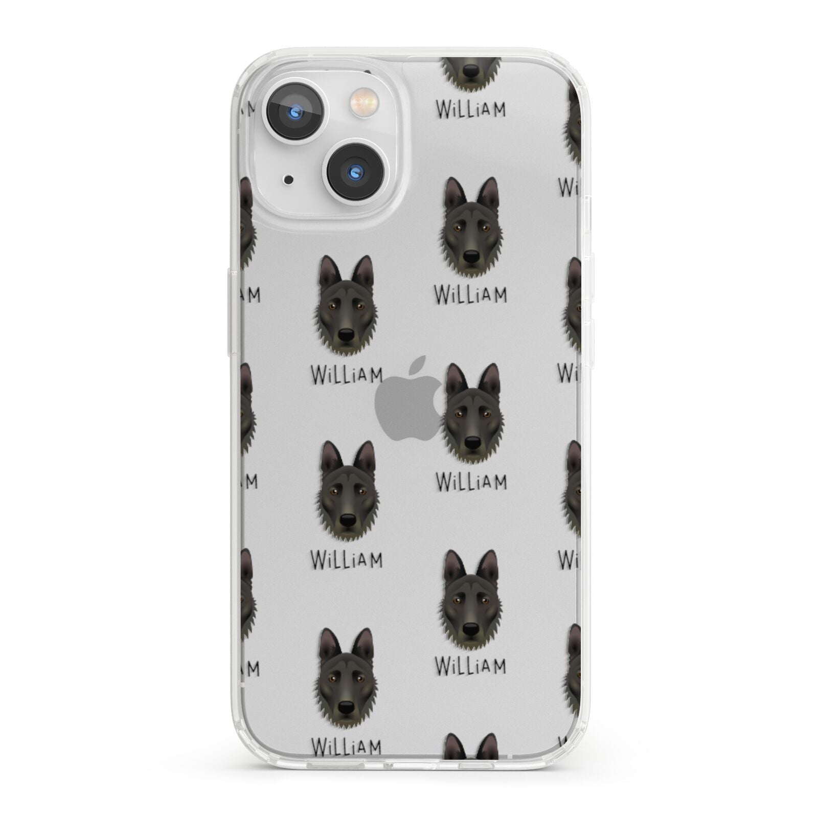 Dutch Shepherd Icon with Name iPhone 13 Clear Bumper Case