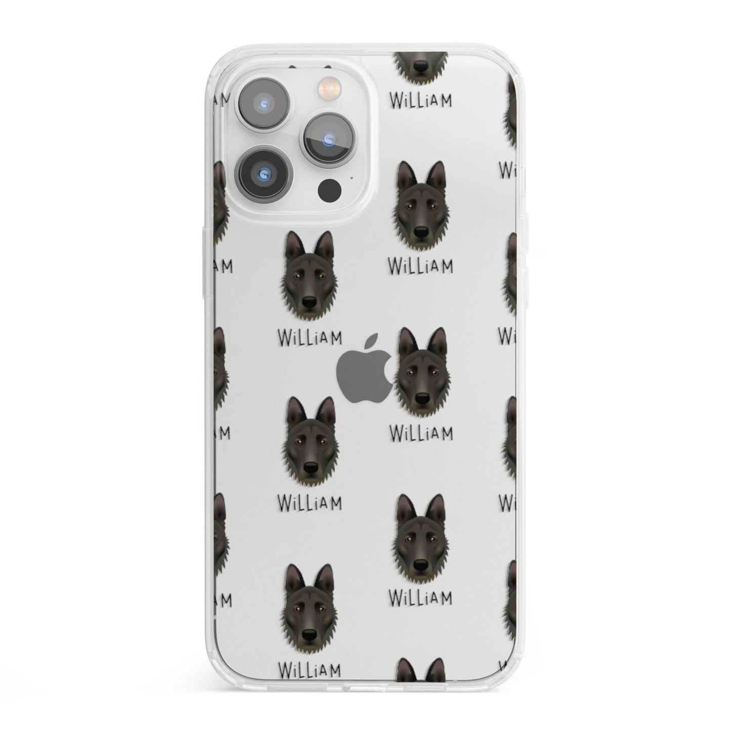 Dutch Shepherd Icon with Name iPhone 13 Pro Max Clear Bumper Case