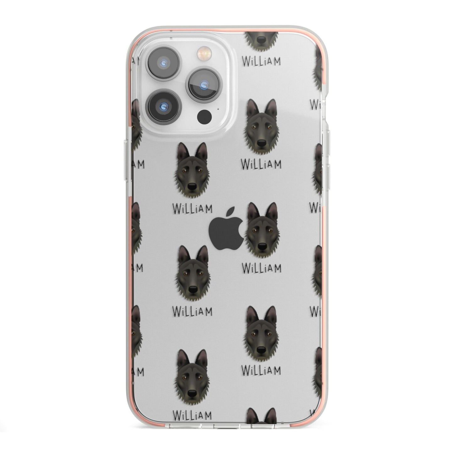 Dutch Shepherd Icon with Name iPhone 13 Pro Max TPU Impact Case with Pink Edges