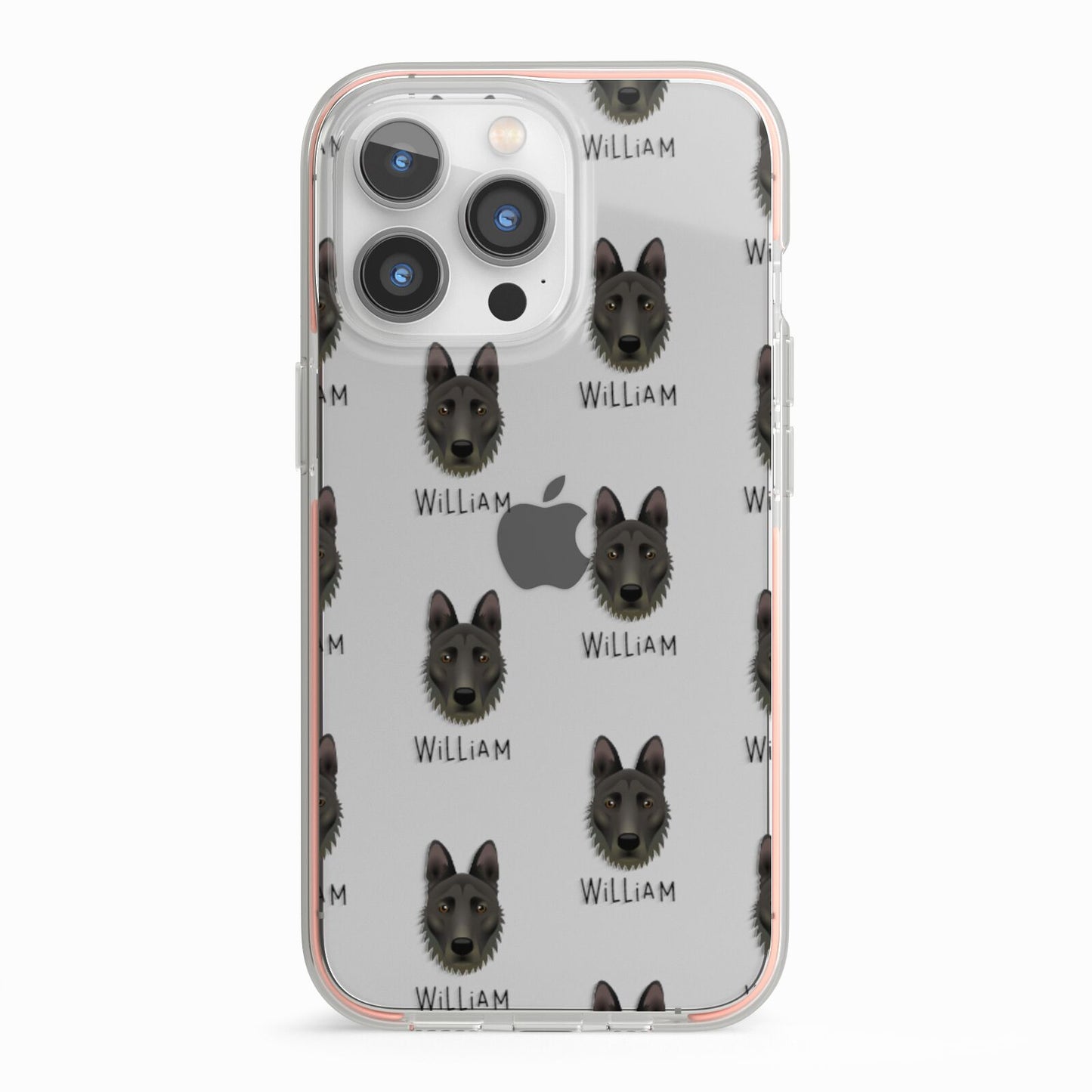 Dutch Shepherd Icon with Name iPhone 13 Pro TPU Impact Case with Pink Edges