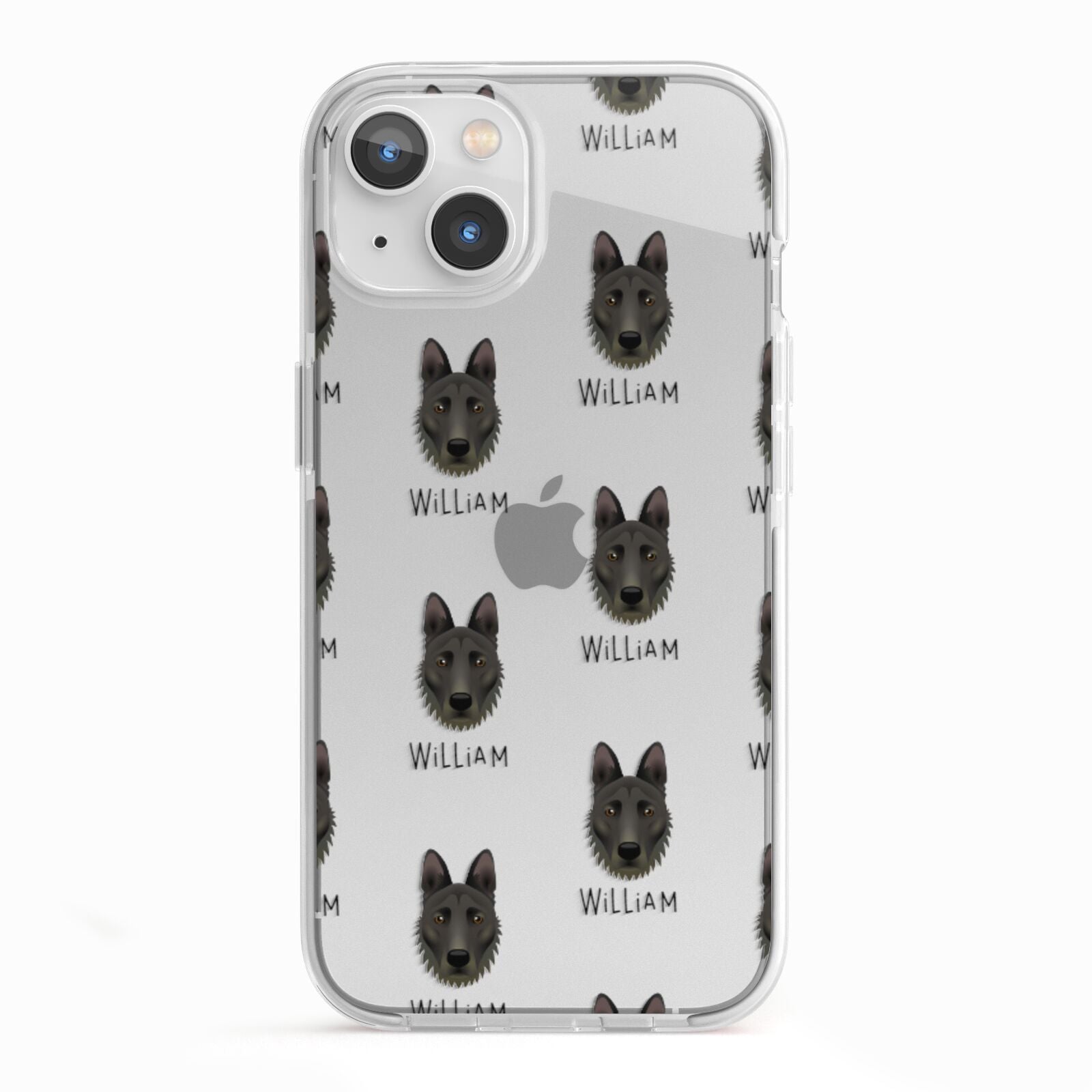 Dutch Shepherd Icon with Name iPhone 13 TPU Impact Case with White Edges