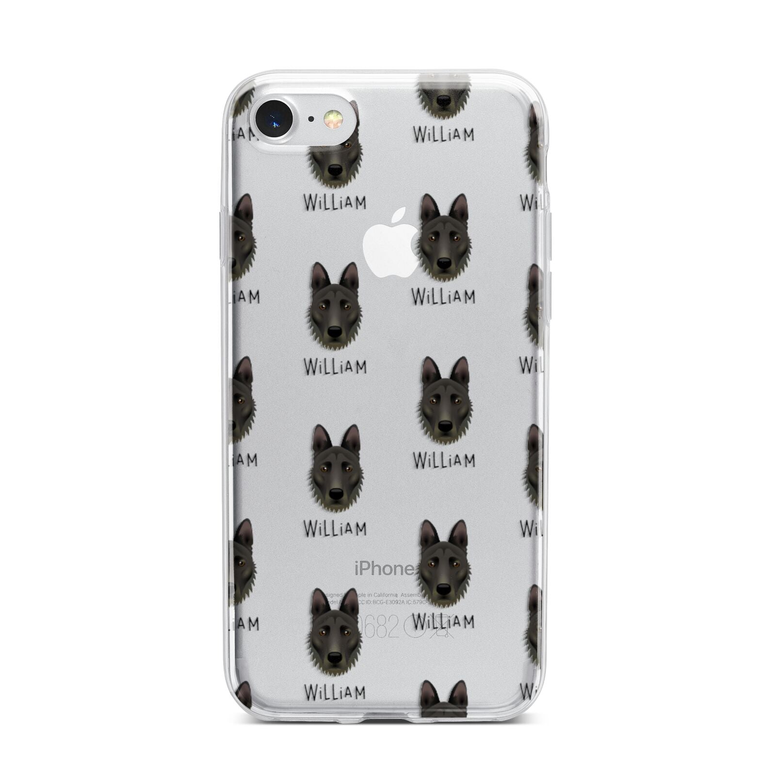 Dutch Shepherd Icon with Name iPhone 7 Bumper Case on Silver iPhone