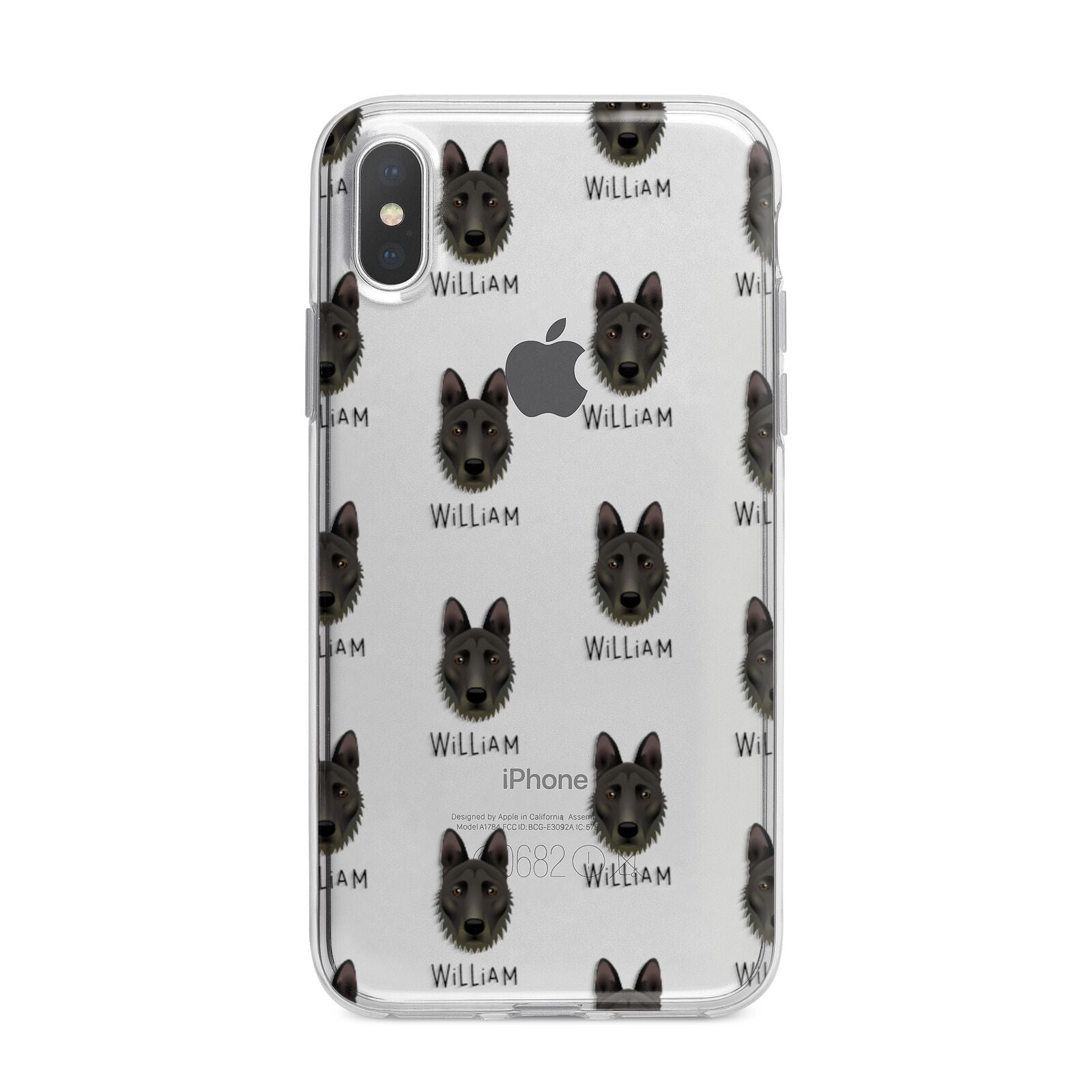 Dutch Shepherd Icon with Name iPhone X Bumper Case on Silver iPhone Alternative Image 1