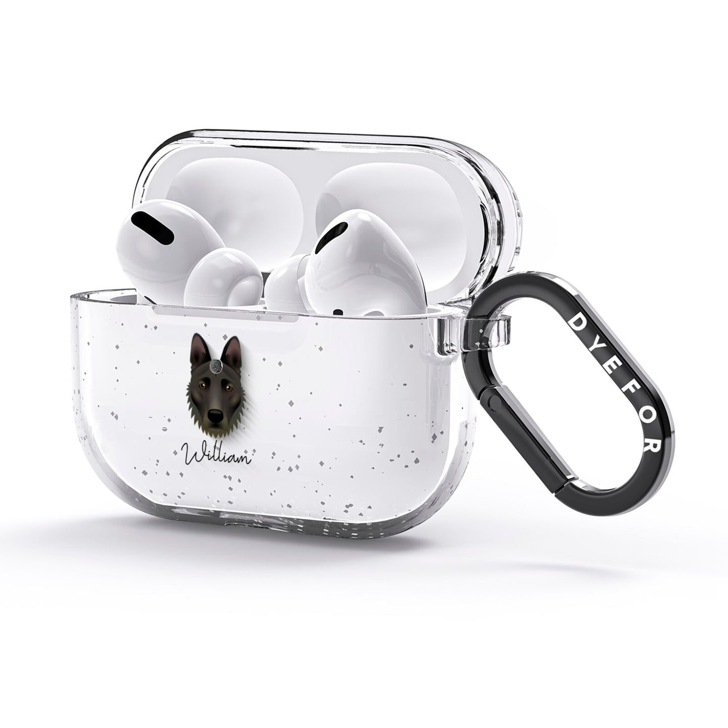 Dutch Shepherd Personalised AirPods Glitter Case 3rd Gen Side Image