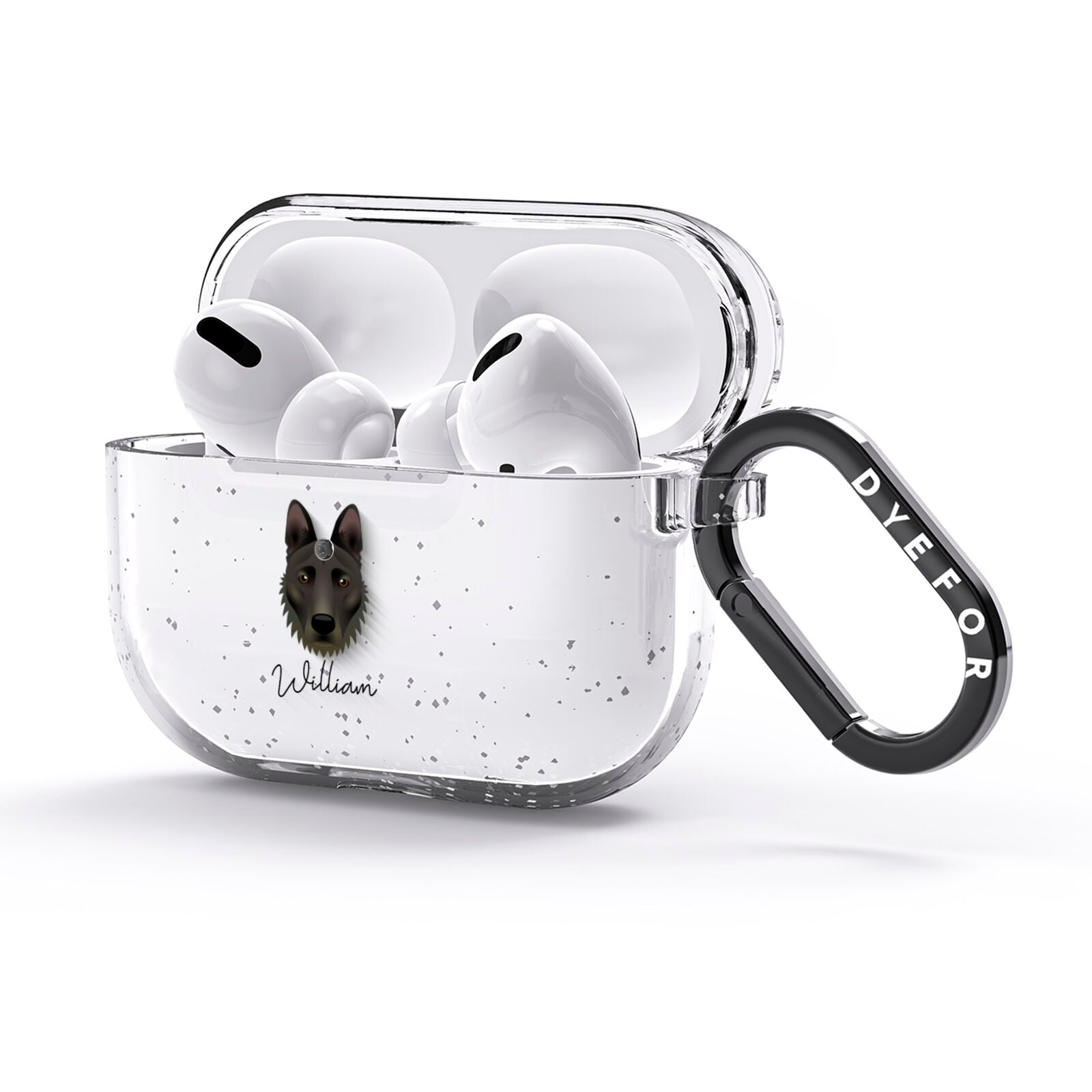 Dutch Shepherd Personalised AirPods Glitter Case 3rd Gen Side Image