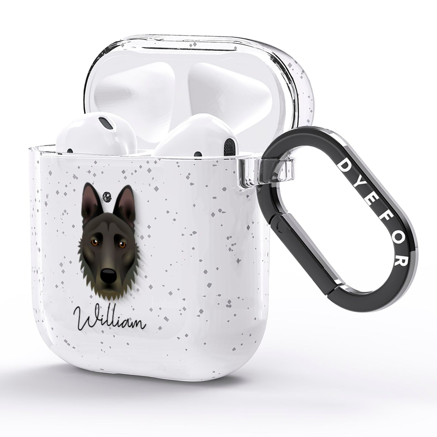 Dutch Shepherd Personalised AirPods Glitter Case Side Image