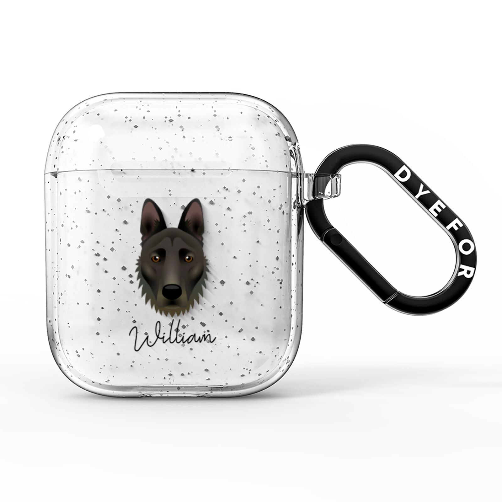 Dutch Shepherd Personalised AirPods Glitter Case