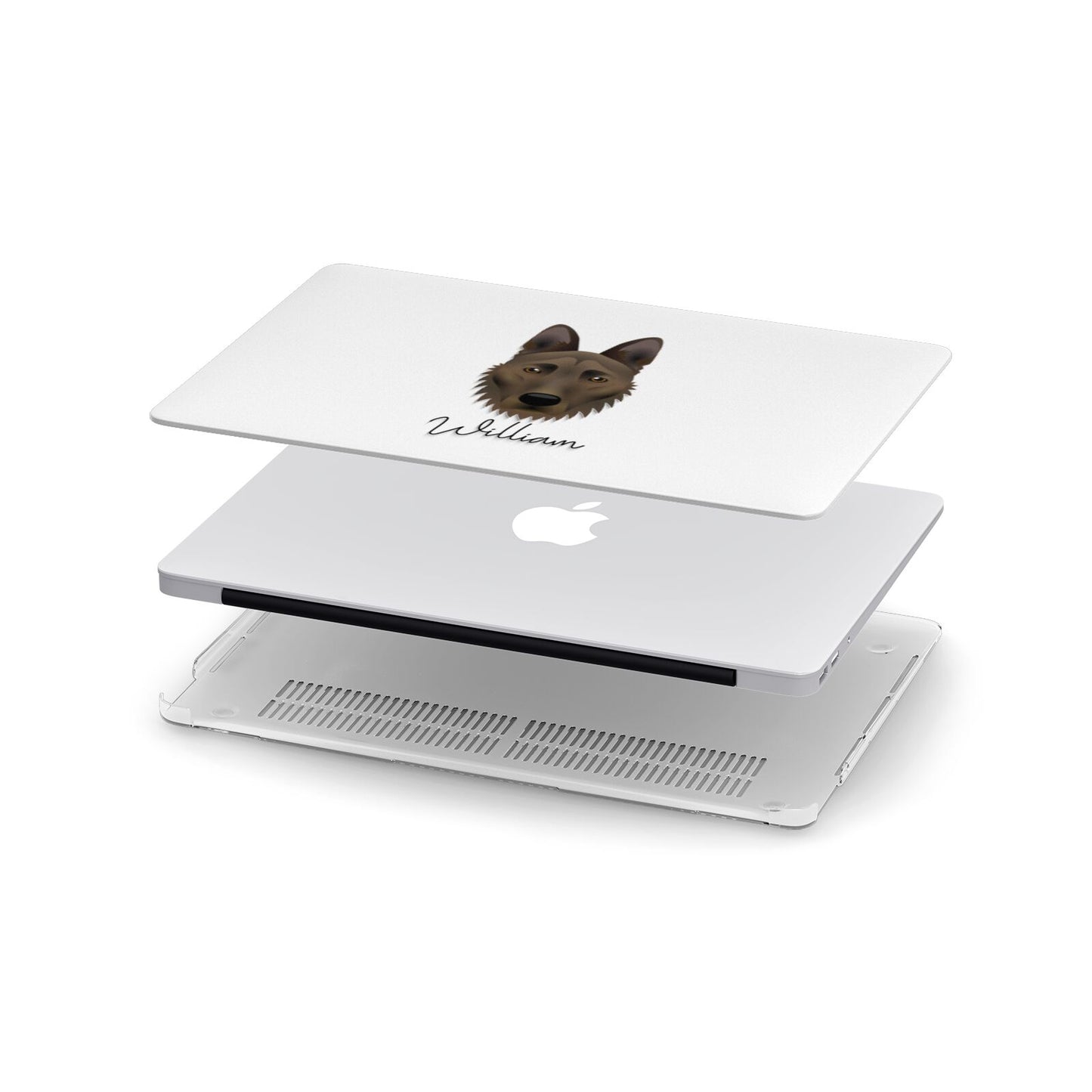 Dutch Shepherd Personalised Apple MacBook Case in Detail