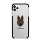 Dutch Shepherd Personalised Apple iPhone 11 Pro Max in Silver with Black Impact Case