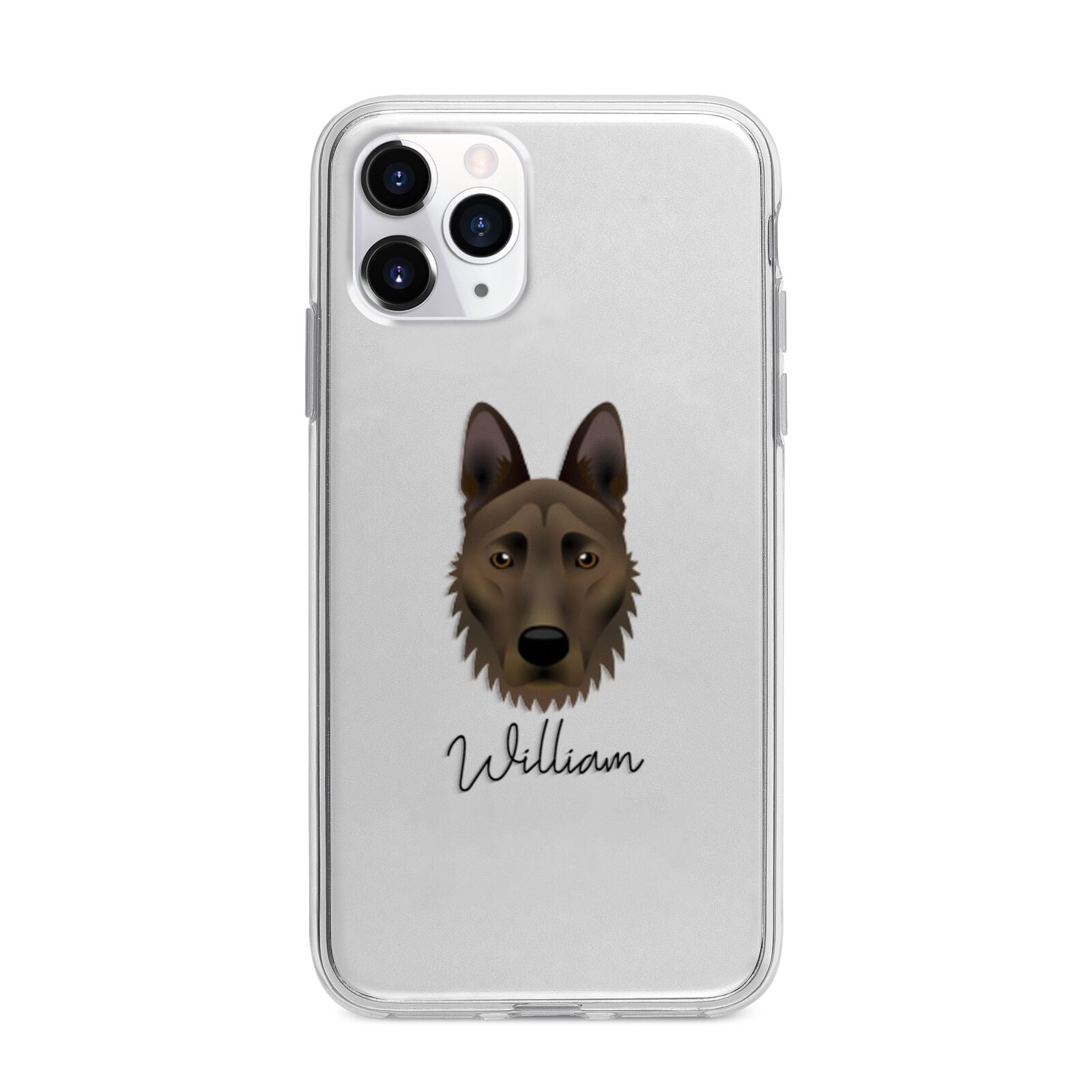 Dutch Shepherd Personalised Apple iPhone 11 Pro Max in Silver with Bumper Case