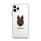 Dutch Shepherd Personalised Apple iPhone 11 Pro in Silver with White Impact Case