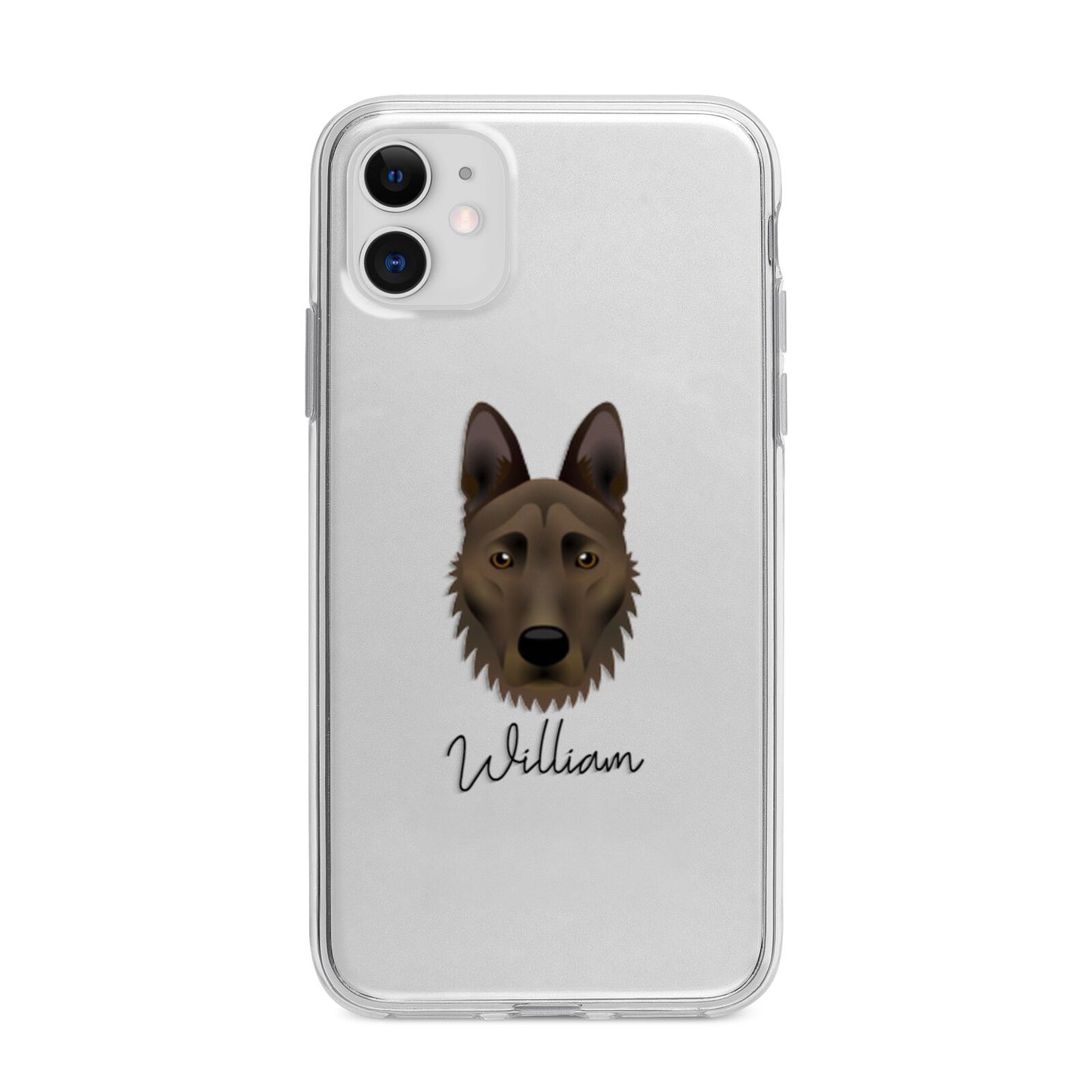 Dutch Shepherd Personalised Apple iPhone 11 in White with Bumper Case