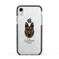 Dutch Shepherd Personalised Apple iPhone XR Impact Case Black Edge on Silver Phone