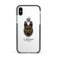 Dutch Shepherd Personalised Apple iPhone Xs Impact Case Black Edge on Silver Phone