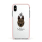 Dutch Shepherd Personalised Apple iPhone Xs Impact Case Pink Edge on Silver Phone