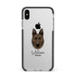 Dutch Shepherd Personalised Apple iPhone Xs Max Impact Case Black Edge on Silver Phone