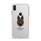 Dutch Shepherd Personalised Apple iPhone Xs Max Impact Case Pink Edge on Silver Phone
