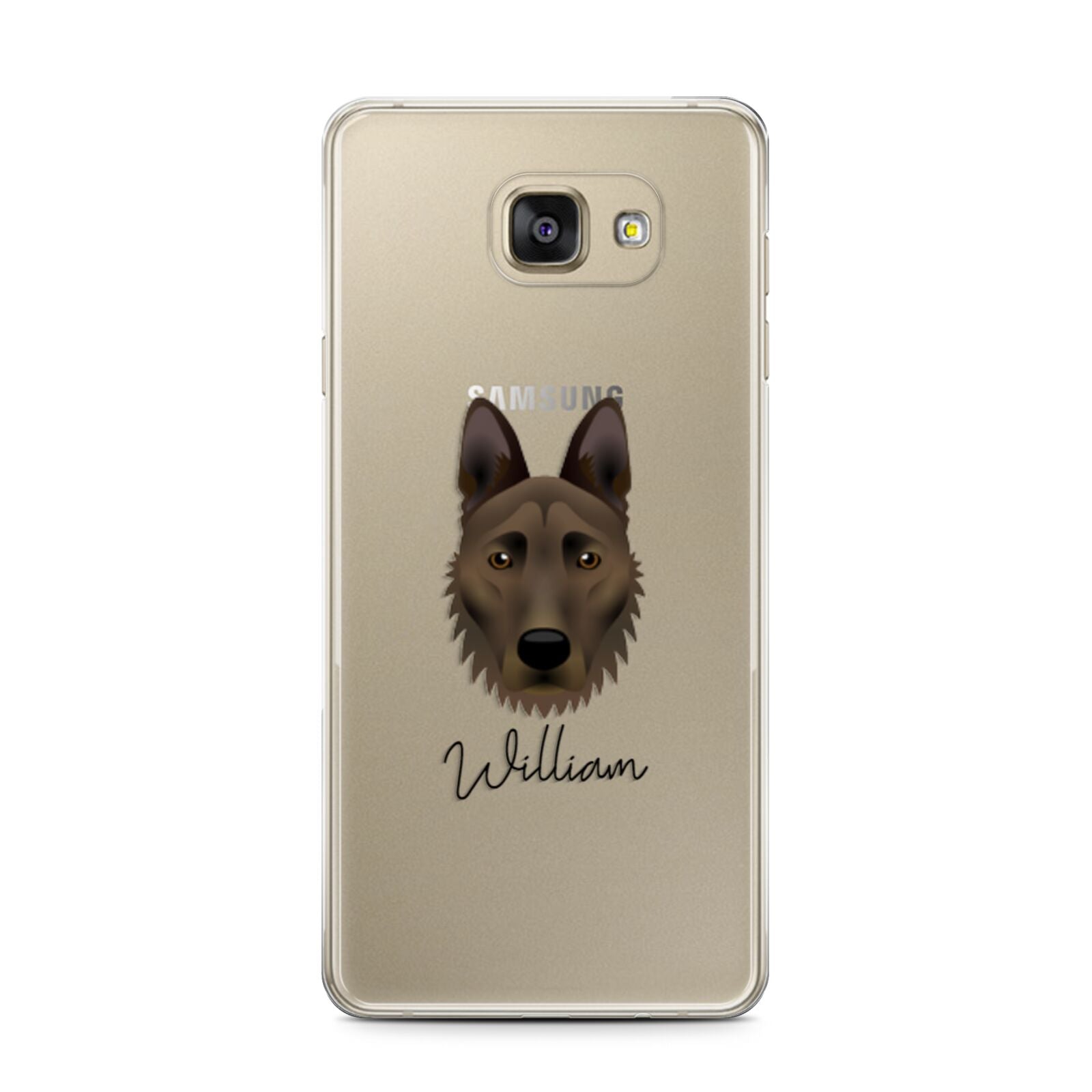 Dutch Shepherd Personalised Samsung Galaxy A7 2016 Case on gold phone