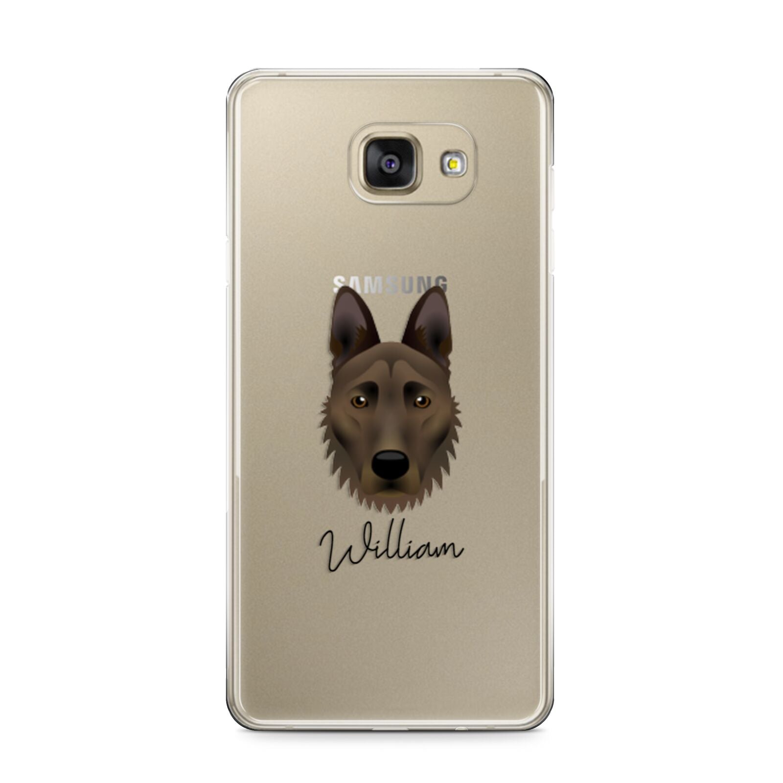 Dutch Shepherd Personalised Samsung Galaxy A9 2016 Case on gold phone