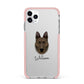 Dutch Shepherd Personalised iPhone 11 Pro Max Impact Pink Edge Case