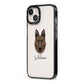 Dutch Shepherd Personalised iPhone 13 Black Impact Case Side Angle on Silver phone