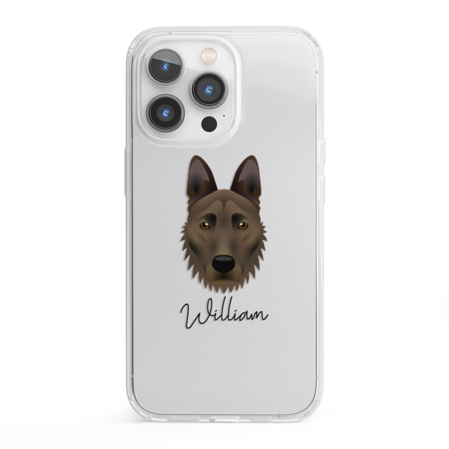 Dutch Shepherd Personalised iPhone 13 Pro Clear Bumper Case