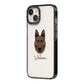 Dutch Shepherd Personalised iPhone 14 Black Impact Case Side Angle on Silver phone