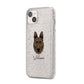Dutch Shepherd Personalised iPhone 14 Plus Glitter Tough Case Starlight Angled Image