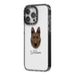 Dutch Shepherd Personalised iPhone 14 Pro Max Black Impact Case Side Angle on Silver phone