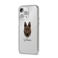 Dutch Shepherd Personalised iPhone 14 Pro Max Clear Tough Case Silver Angled Image