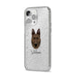 Dutch Shepherd Personalised iPhone 14 Pro Max Glitter Tough Case Silver Angled Image