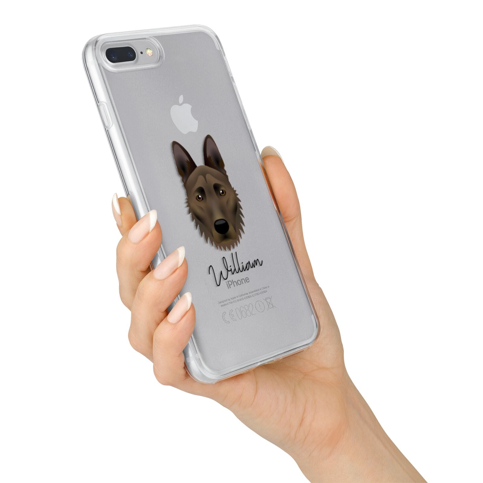 Dutch Shepherd Personalised iPhone 7 Plus Bumper Case on Silver iPhone Alternative Image