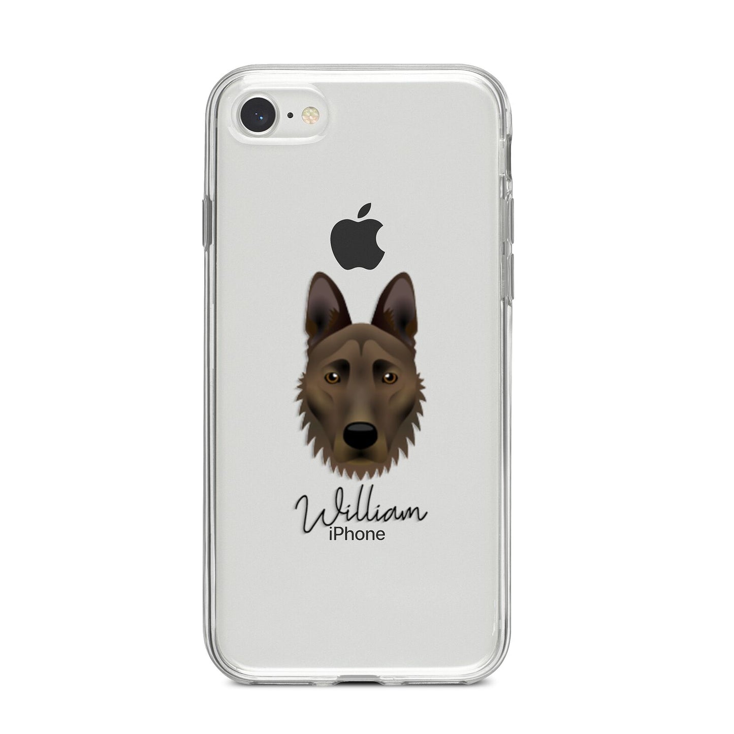 Dutch Shepherd Personalised iPhone 8 Bumper Case on Silver iPhone