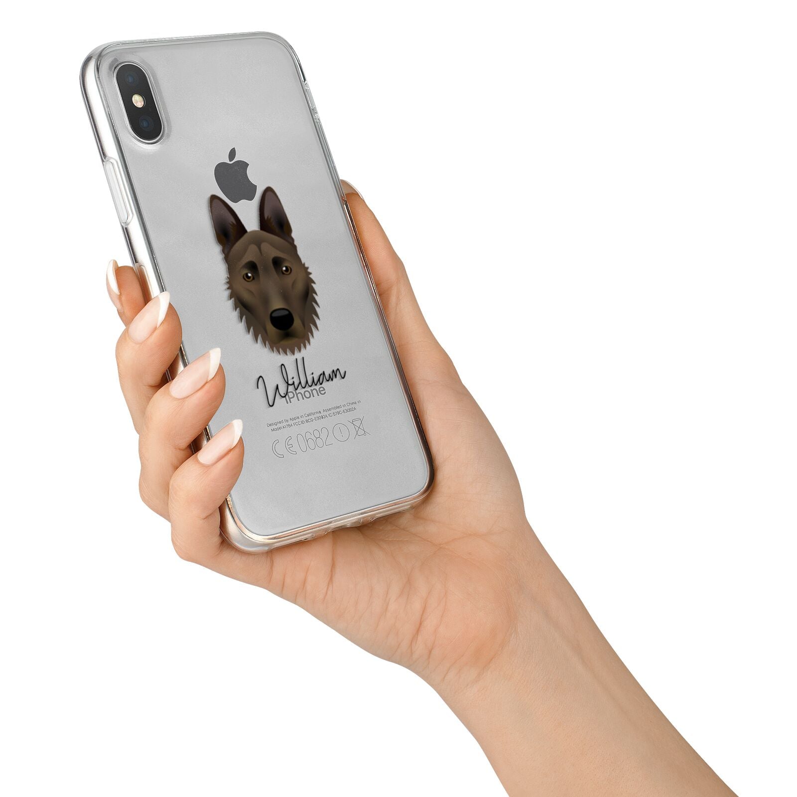 Dutch Shepherd Personalised iPhone X Bumper Case on Silver iPhone Alternative Image 2