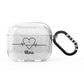 ECG Effect Heart Beats with Name AirPods Glitter Case 3rd Gen