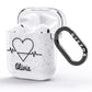 ECG Effect Heart Beats with Name AirPods Glitter Case Side Image