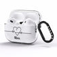 ECG Effect Heart Beats with Name AirPods Pro Clear Case Side Image