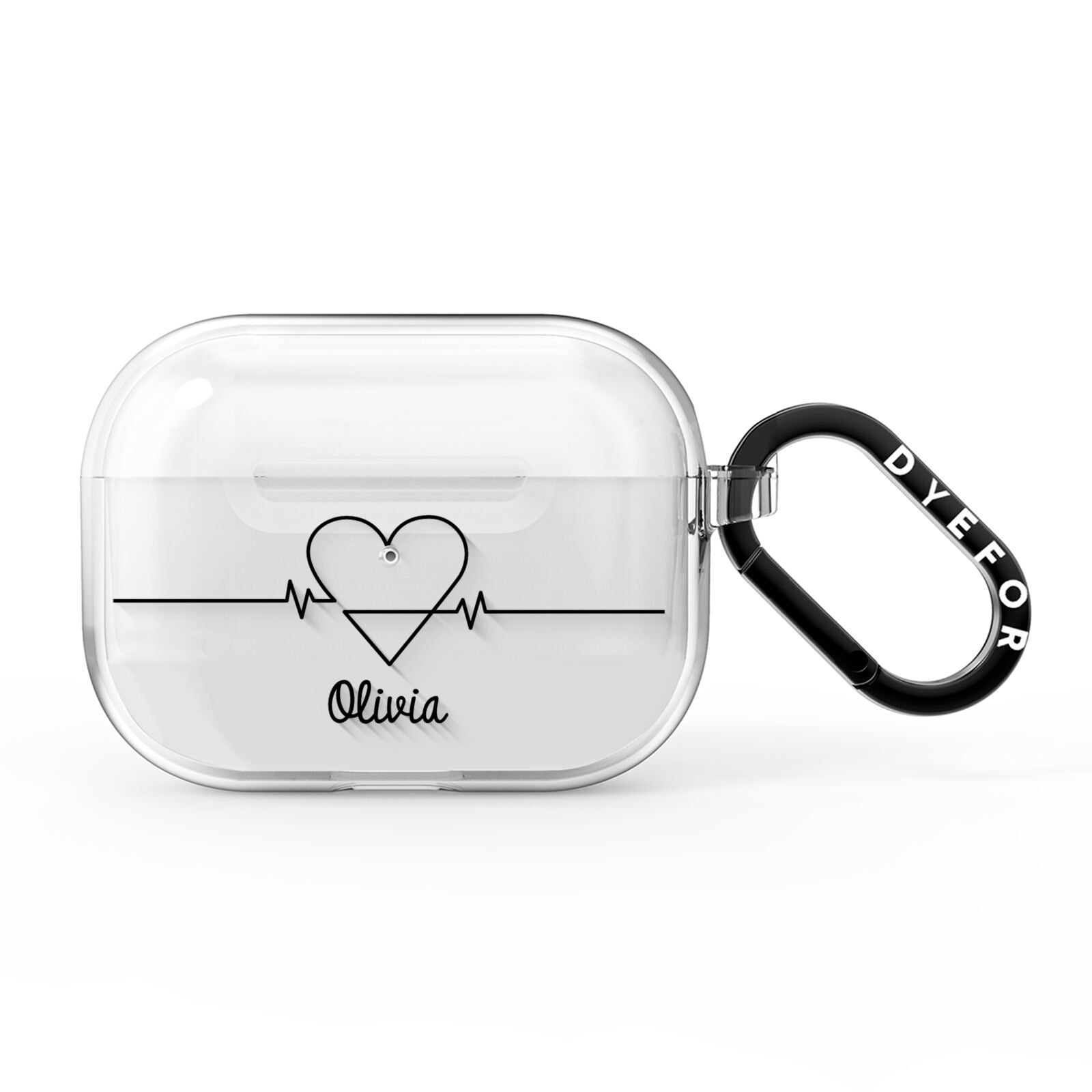 ECG Effect Heart Beats with Name AirPods Pro Clear Case