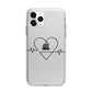 ECG Effect Heart Beats with Name Apple iPhone 11 Pro in Silver with Bumper Case