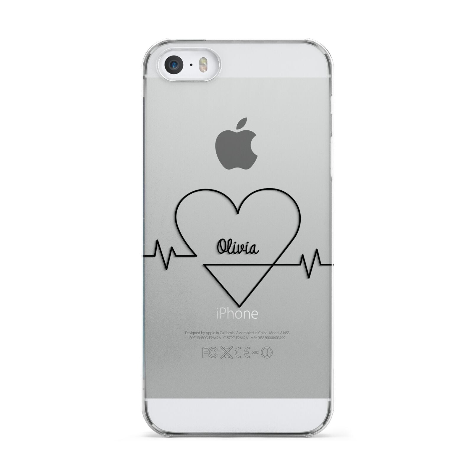 ECG Effect Heart Beats with Name Apple iPhone 5 Case