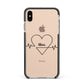 ECG Effect Heart Beats with Name Apple iPhone Xs Max Impact Case Black Edge on Gold Phone