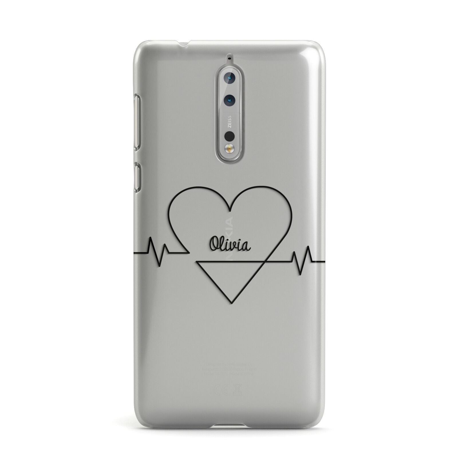 ECG Effect Heart Beats with Name Nokia Case
