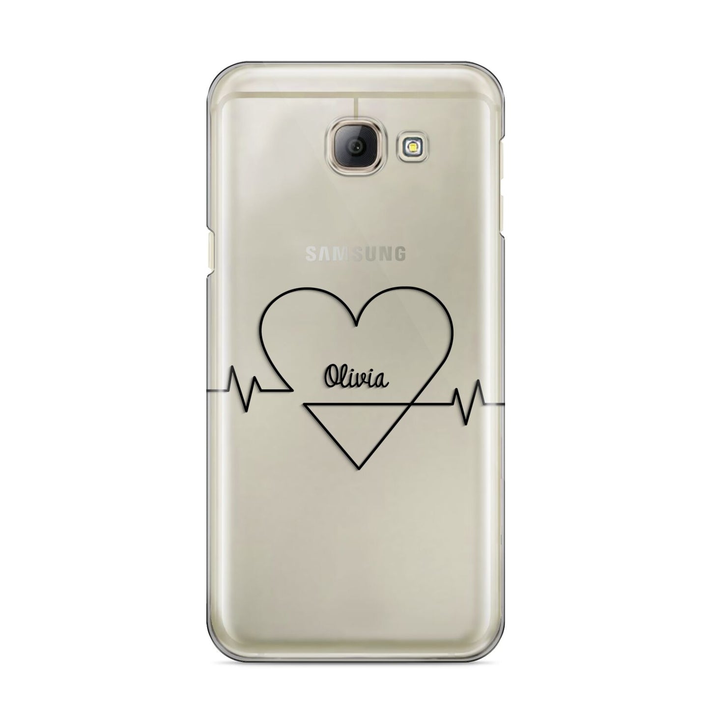 ECG Effect Heart Beats with Name Samsung Galaxy A8 2016 Case