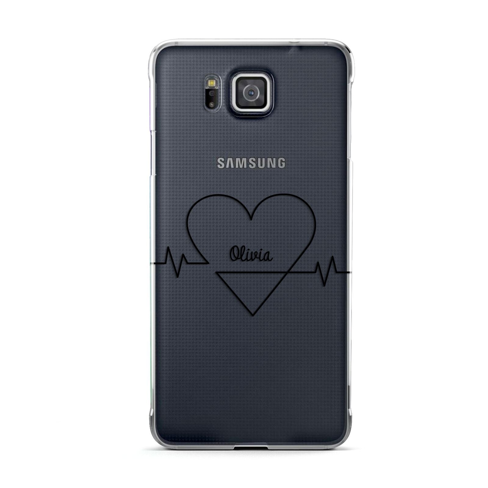 ECG Effect Heart Beats with Name Samsung Galaxy Alpha Case