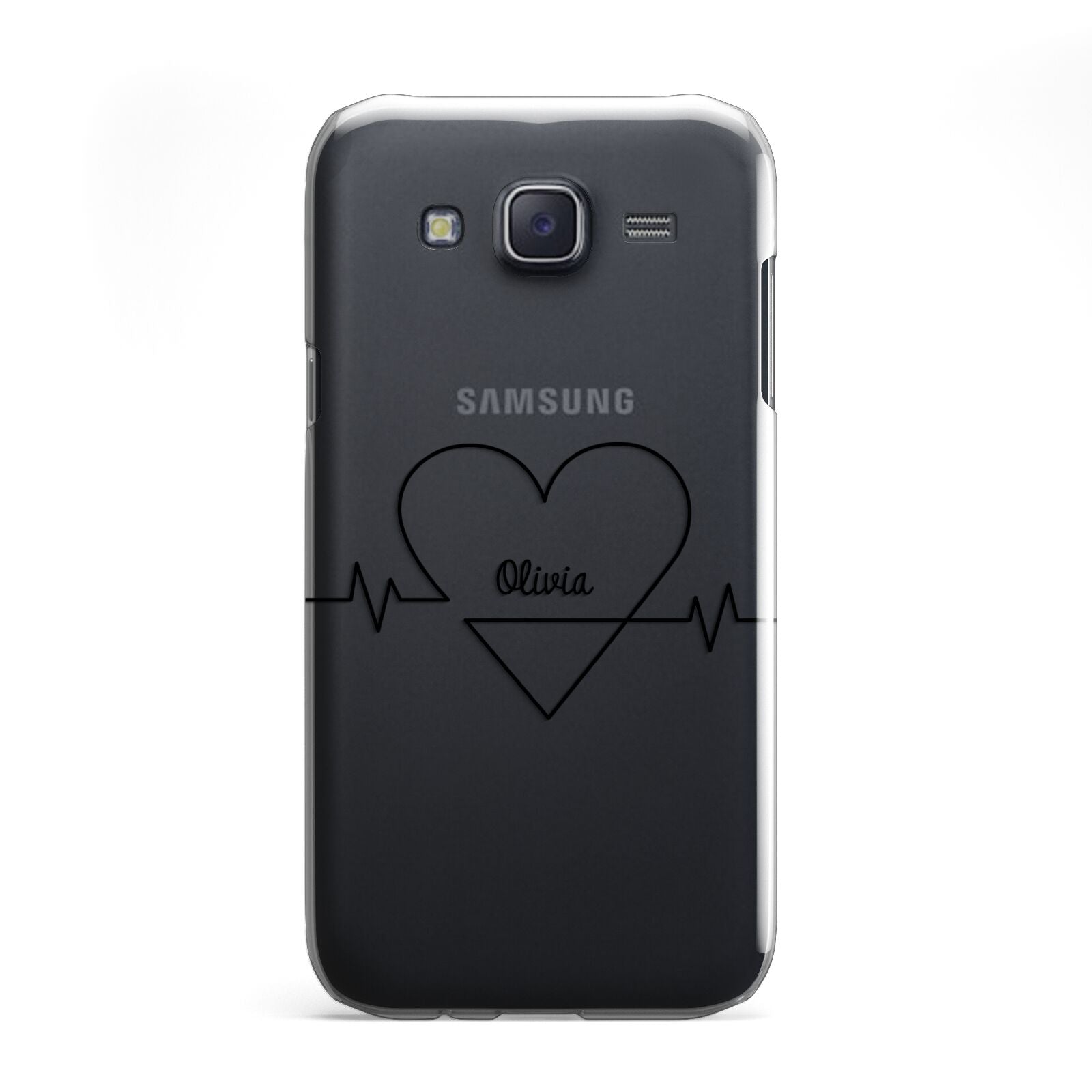 ECG Effect Heart Beats with Name Samsung Galaxy J5 Case