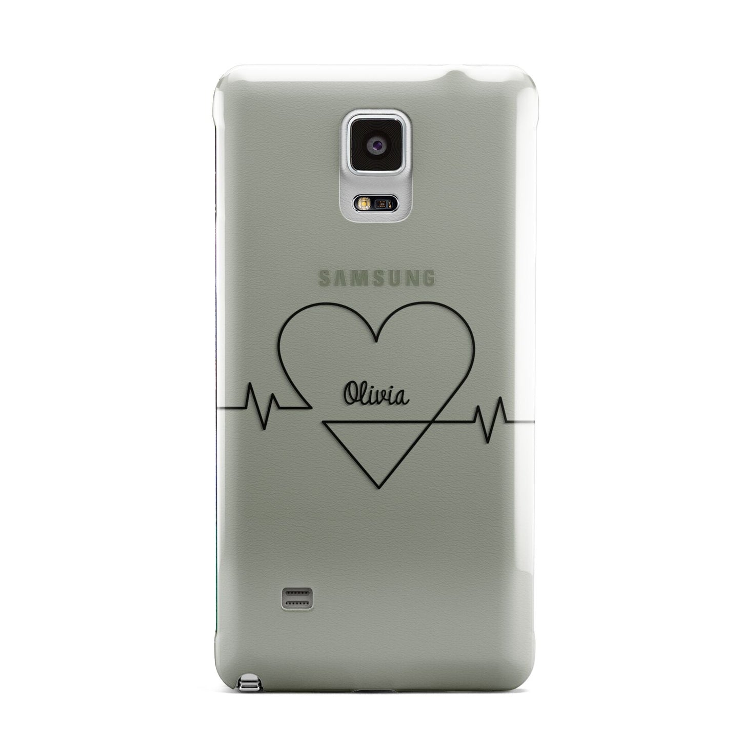 ECG Effect Heart Beats with Name Samsung Galaxy Note 4 Case
