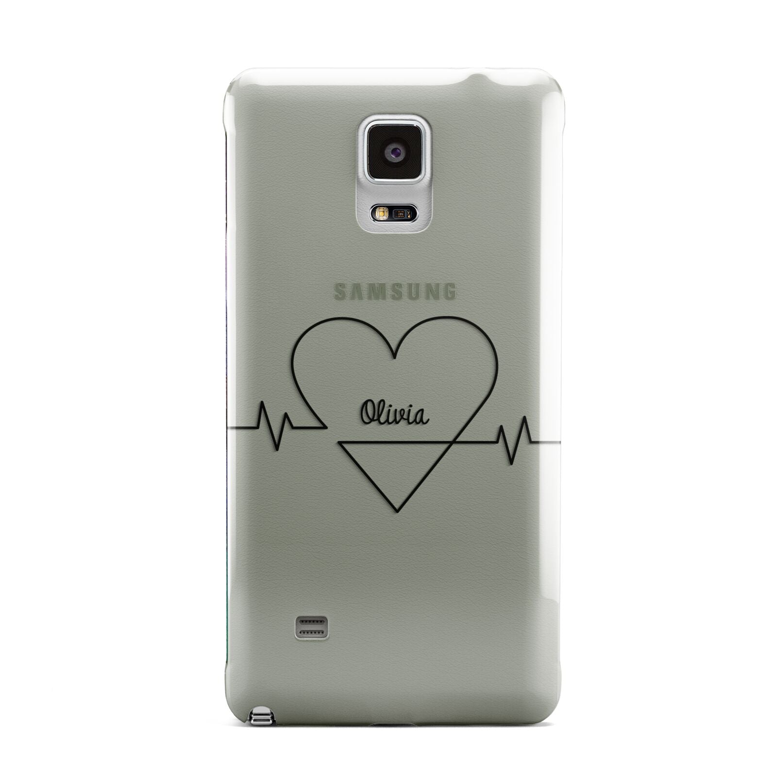ECG Effect Heart Beats with Name Samsung Galaxy Note 4 Case