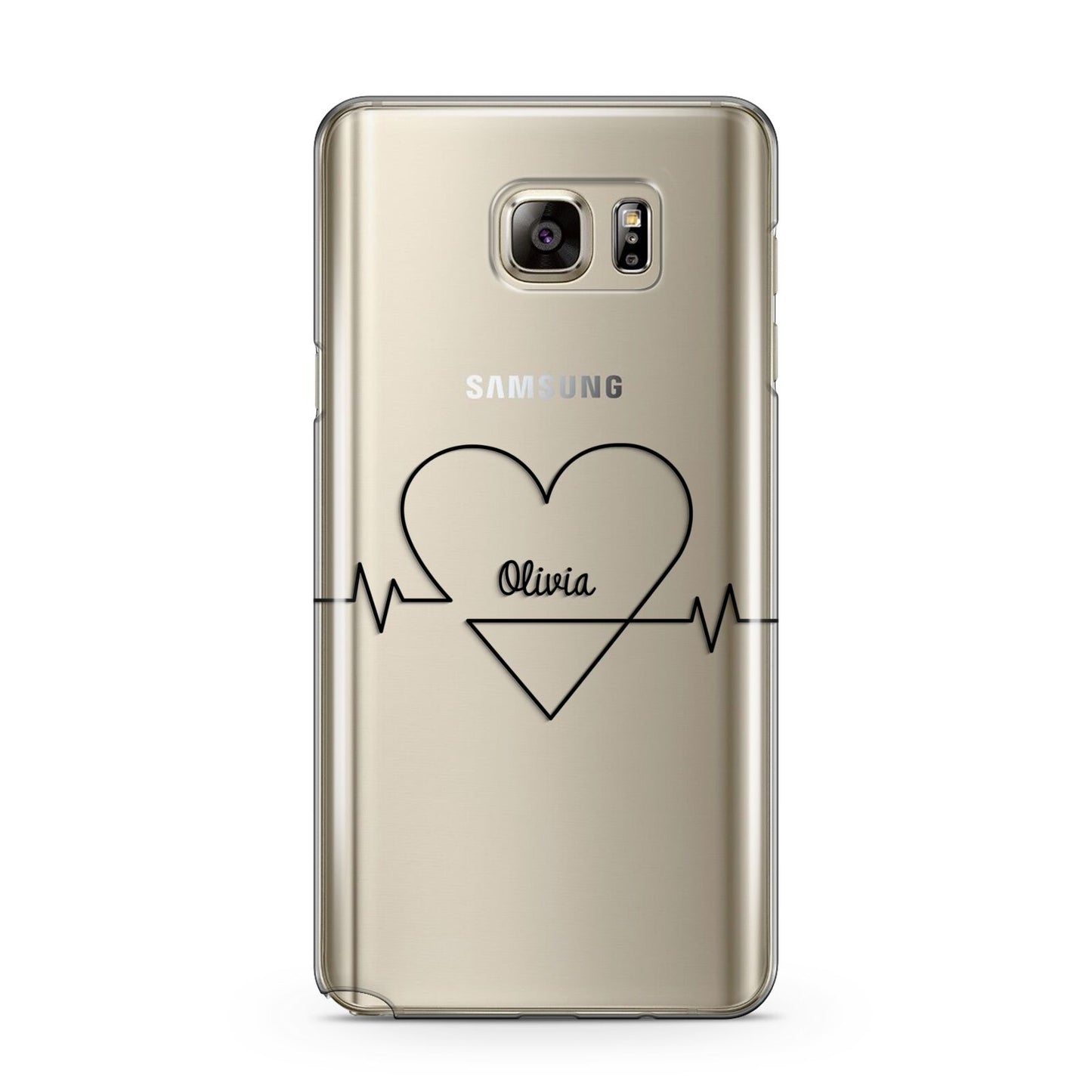 ECG Effect Heart Beats with Name Samsung Galaxy Note 5 Case