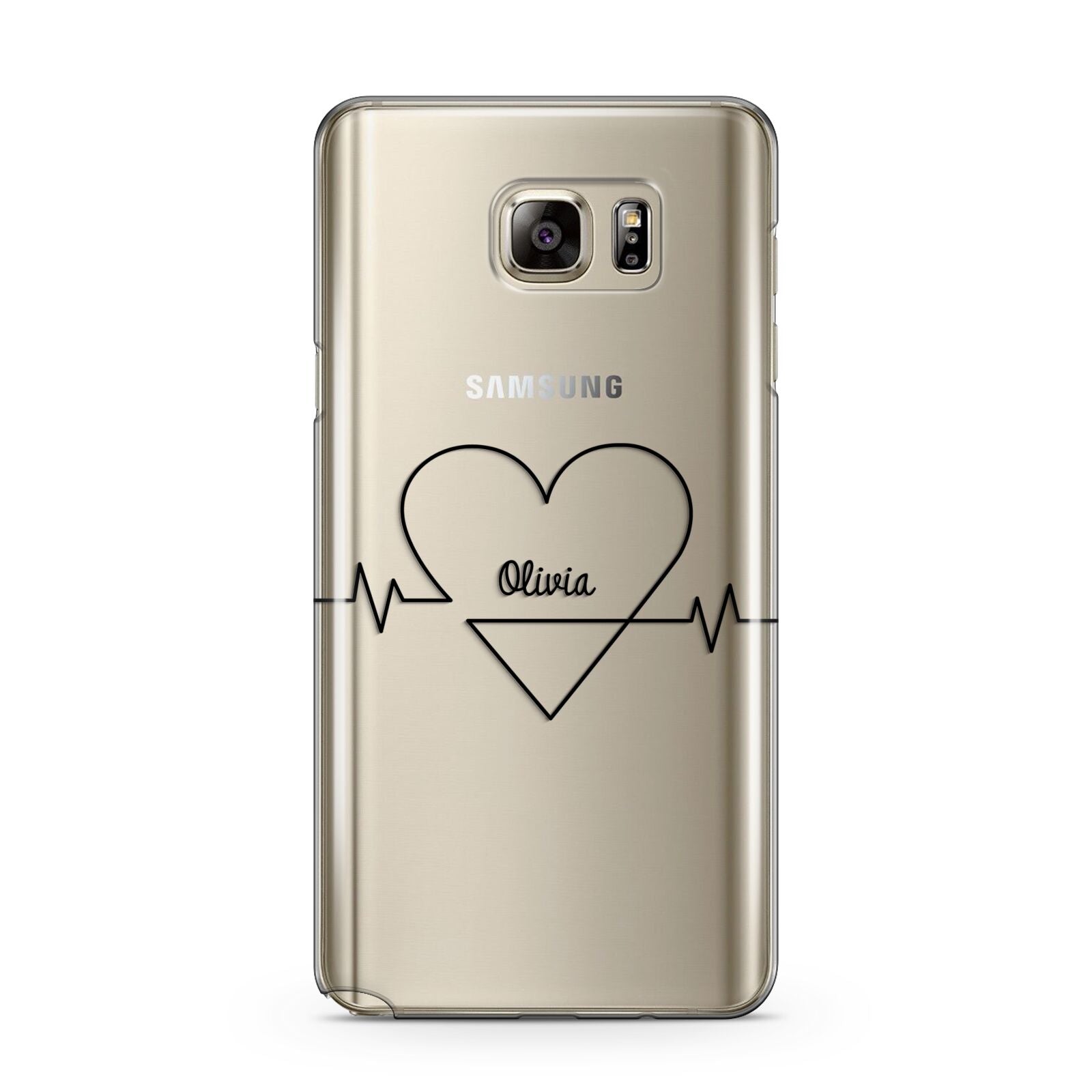 ECG Effect Heart Beats with Name Samsung Galaxy Note 5 Case