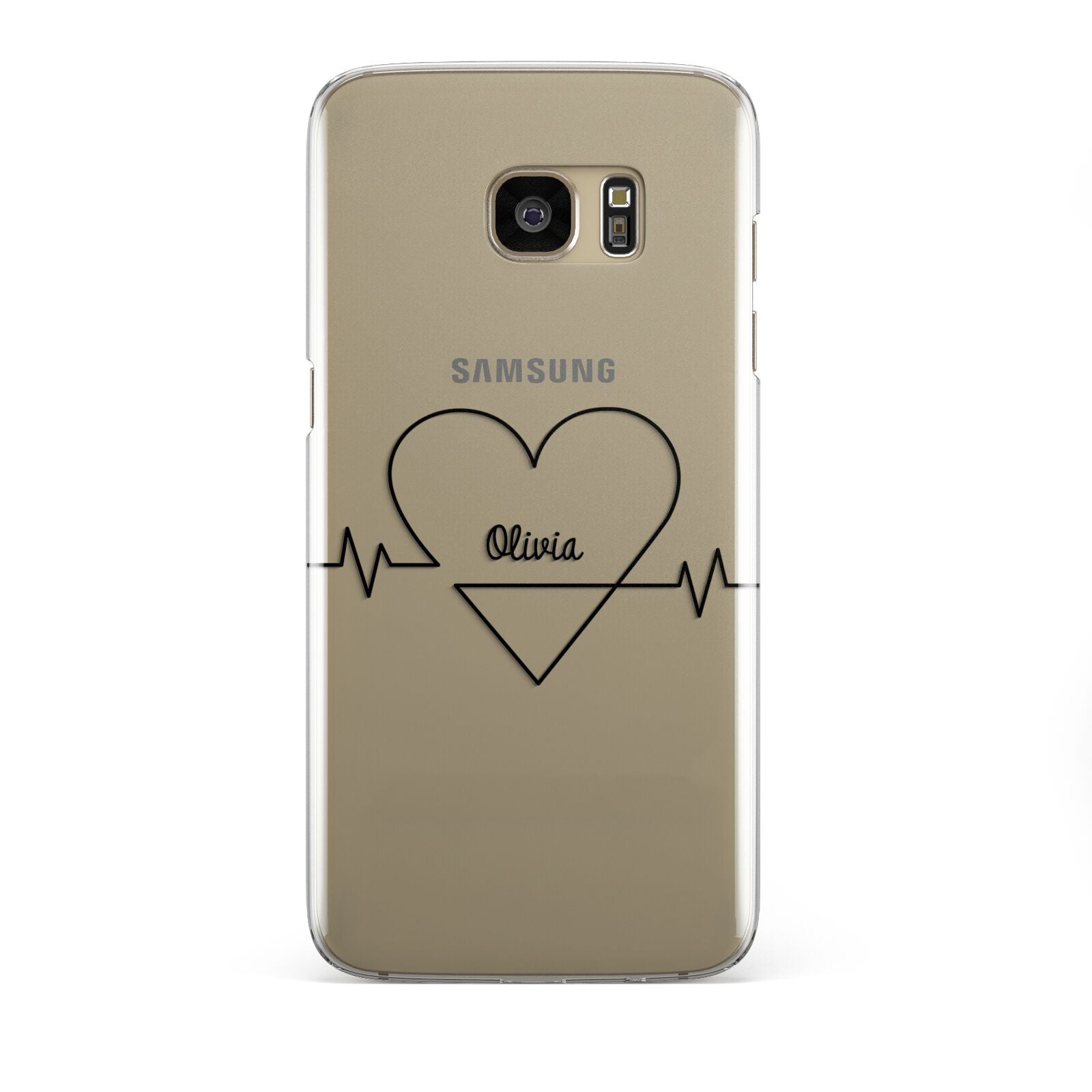 ECG Effect Heart Beats with Name Samsung Galaxy S7 Edge Case